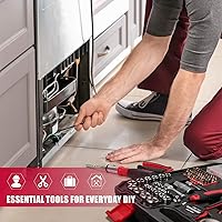 Vista 8 de Eastvolt 218-Piece Household Tool Kit, Auto Repair Tool Set, Tool Kits for Homeowner, Plier, Screwdriver Set, Socket Kit and Toolbox Storage