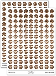 Small Cooking Pot Sauce Pan 200+ Round Stickers - Matte Finish - 0.50" Size - Brown