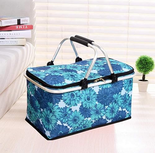 Miniatura 2 de Cesta de picnic aislada para playa, bolsas enfriadoras, bolsas reutilizables de almacenamiento para camping, viajes, playa, entrega de alimentos,