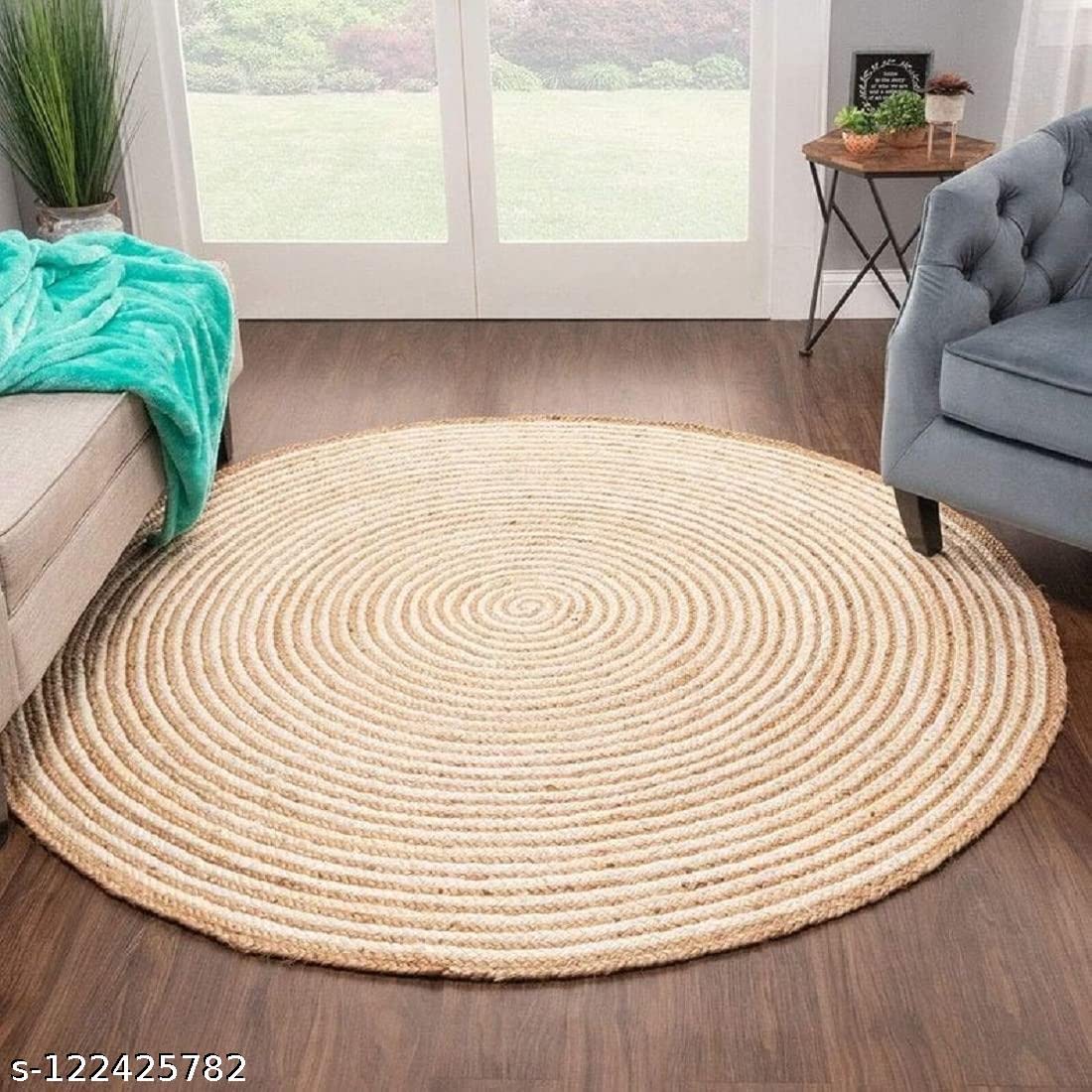 Handwoven Jute Rug - Natural & Reversible -29