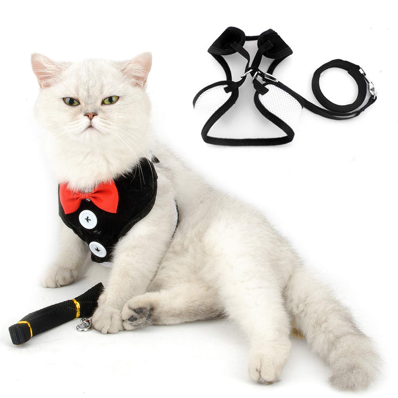 Amazon | ペット夏服 猫用 ハーネス リード 猫はーねす胴輪 おしゃれ