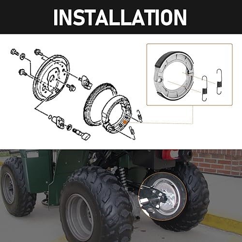 Miniatura 5 de Zapatas de freno delanterastraseras para Yamaha Bear Tracker 250 Timberwolf 250 Moto-4 250 350 Pro Hauler TerraPro
