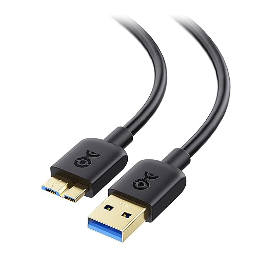 Cable Matters Short Micro USB 3.0 Cable 3 ft (External Hard Drive Cable, USB to USB Micro B Cable) in Black / 10 Feet