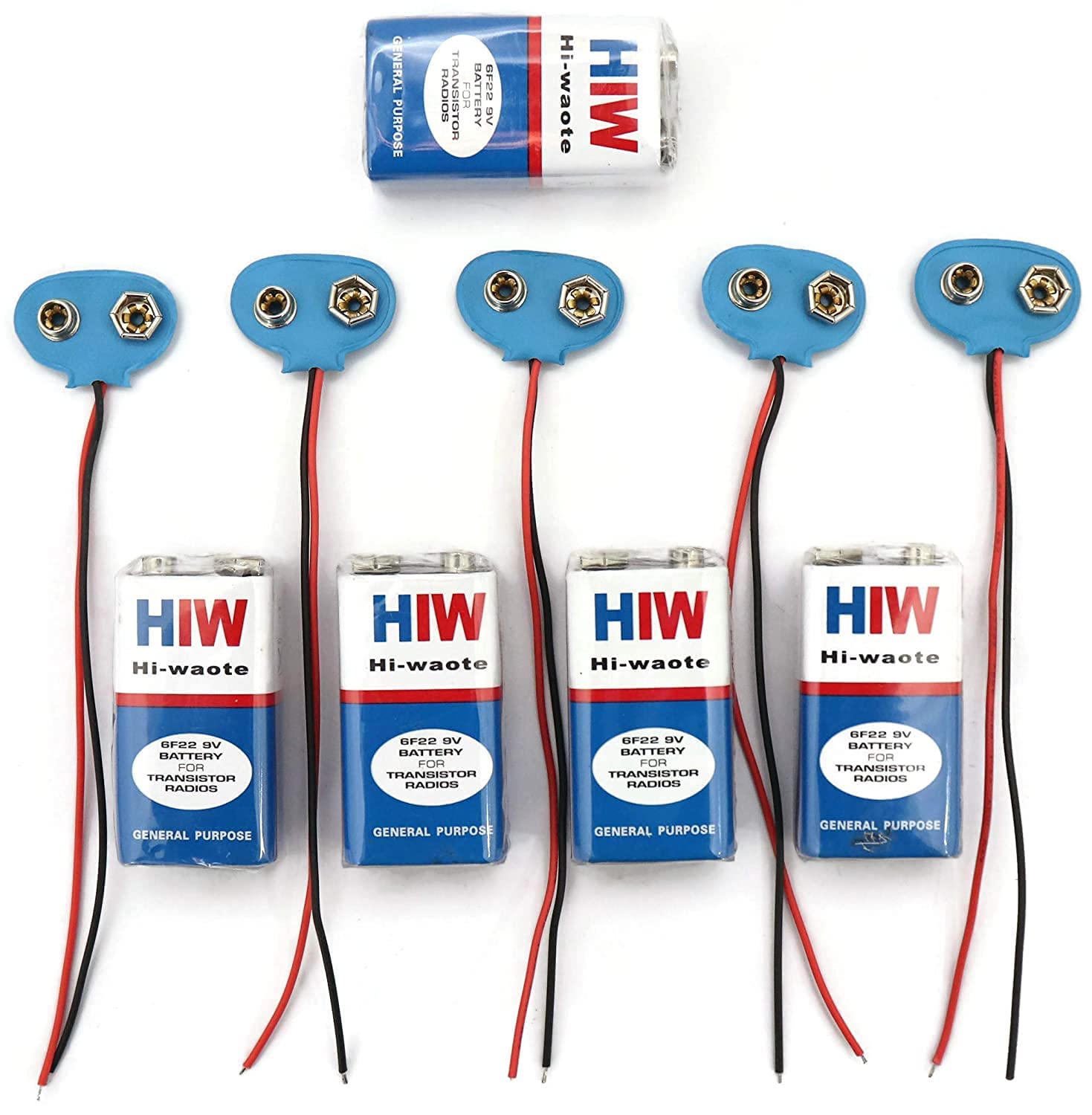 SP Combo of 9v Battery and 9V Battery Connector (Pair of 5)