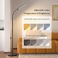 Vista 3 de LED Floor Lamp, 18W Super Bright Floor Lamp for Living Room, Adjustable Stepless Colors & Brightness Standing Lamp, Eye Caring Reading Light with