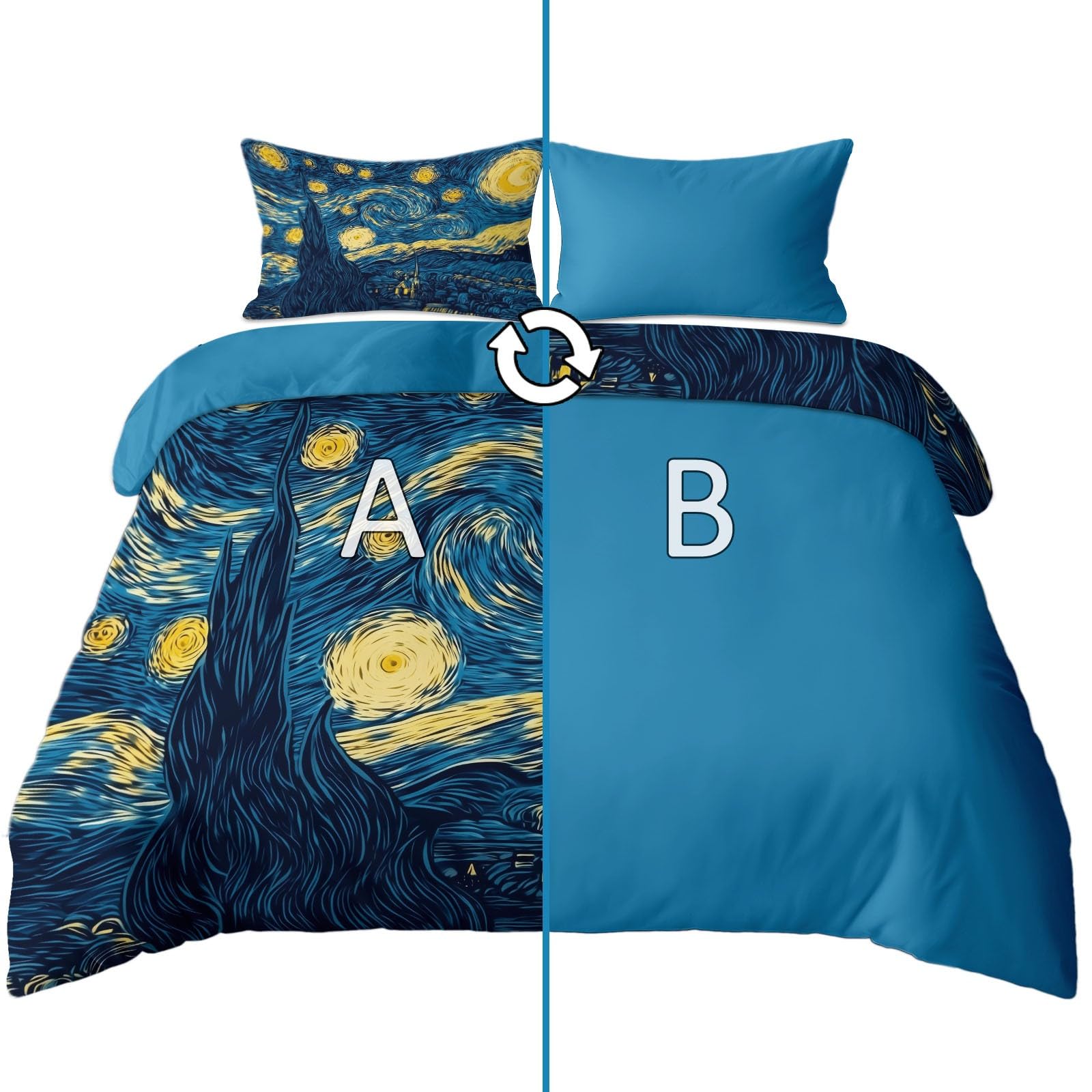 Housse de couette minimaliste bleu lagon pour créer un cocon moderne