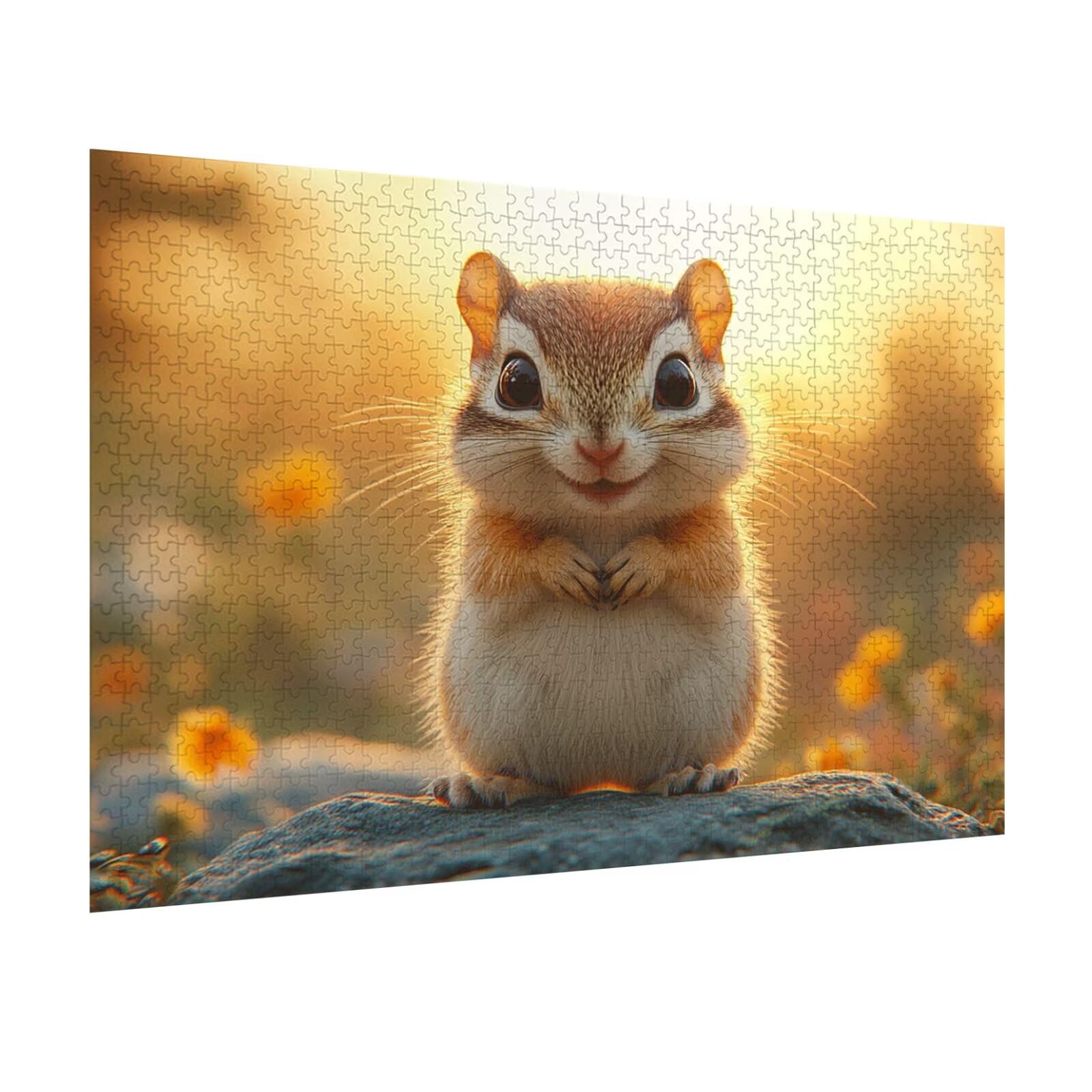 Puzzle 1500 sztuk Wiewiórka Trudne Drewniane Puzzle n-796