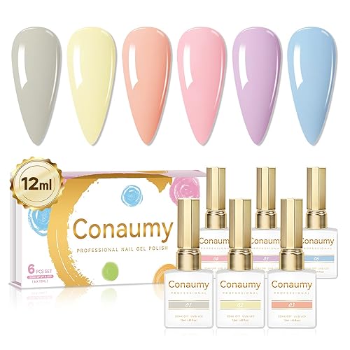 Juego de esmaltes de uñas de gel, 6 colores pastel, blanco lechoso, amarillo, nude, rosa, morado, azul, esmalte de uñas UV