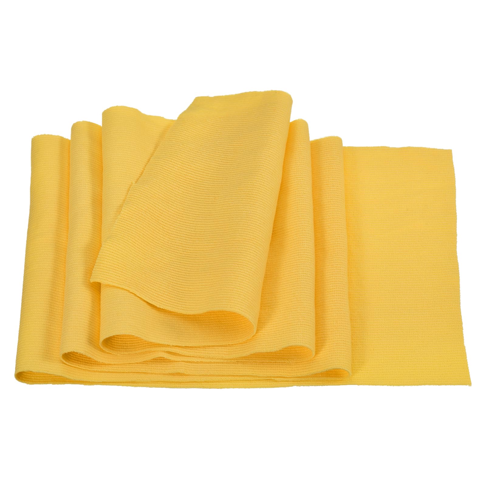 Rebower 15cm x 1m Elastic Cuffs Ribbed Trims for Sewing Cotton Fabric Knitted Ribbed Stretch Band, [for Cuffs, Waistband, Collar] - Yellow