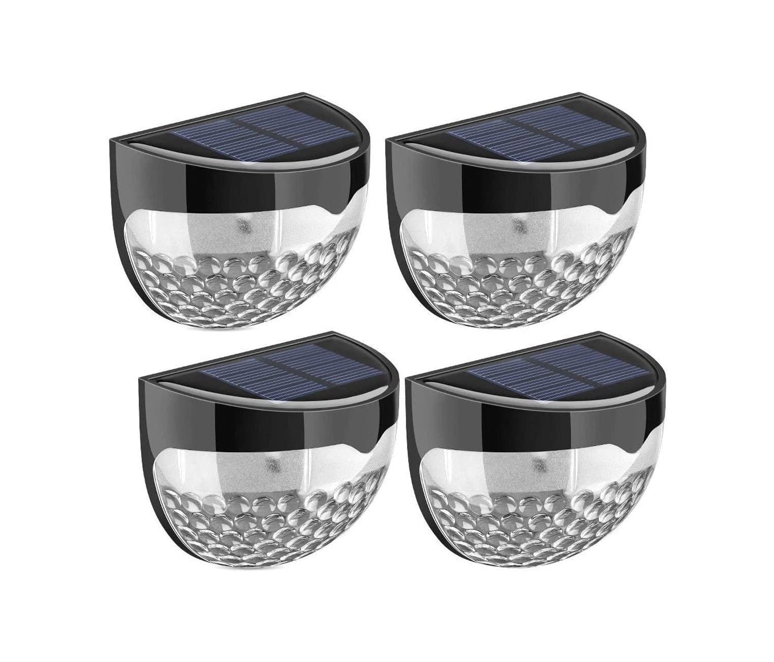 spot on dealz® Solar Fence Lights Outdoor Waterproof Garden Light 6 LED Solar Powered Deck Wall Stairway Yard Deck Wall Gate Garage Patio Stairway Black 8 Lights — image 1