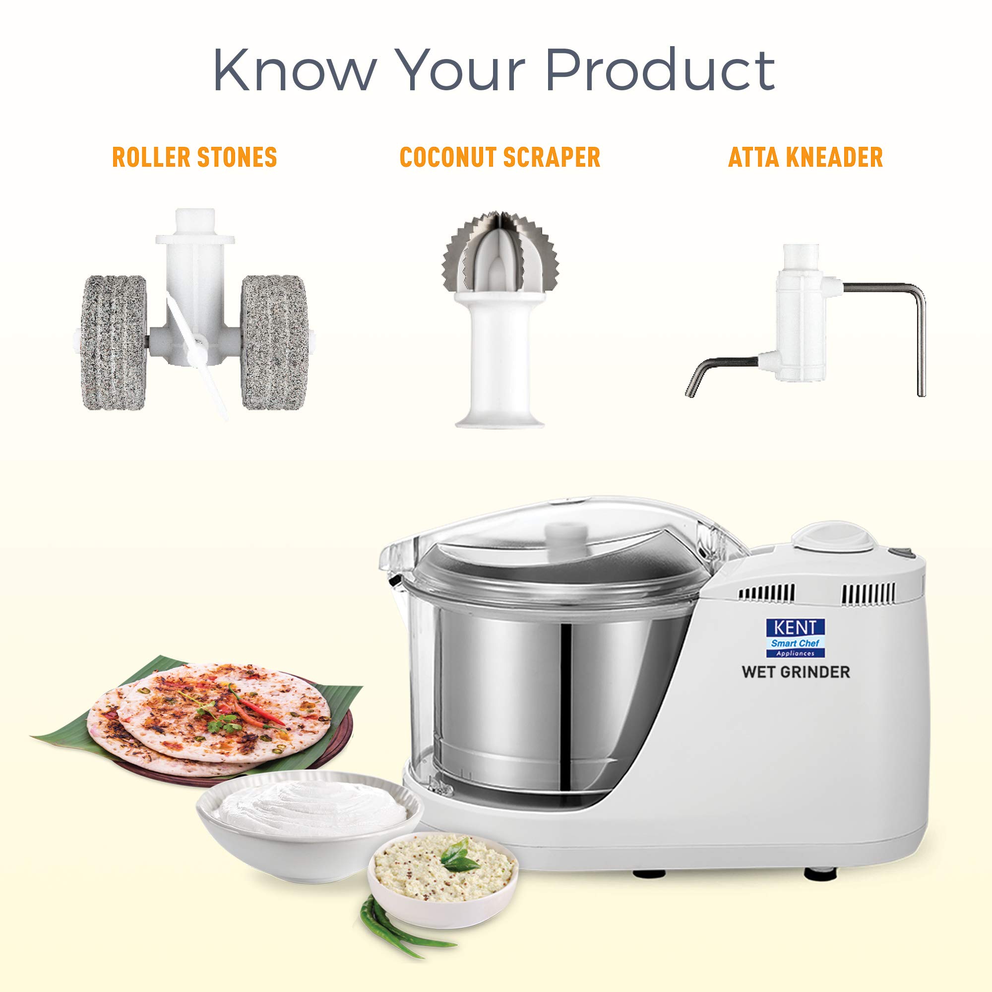 KENT 150W Wet Grinder Encased Rotating 