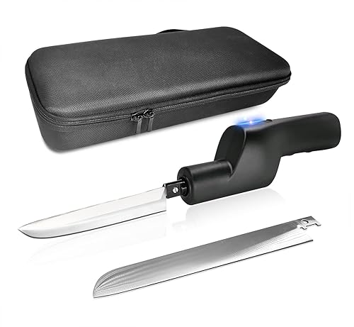 Fstcrt Cuchillo eléctrico inalámbrico cuchillo de pavo cuchillo eléctrico de litio recargable portátil con correa de seguridad utilizado para tallar