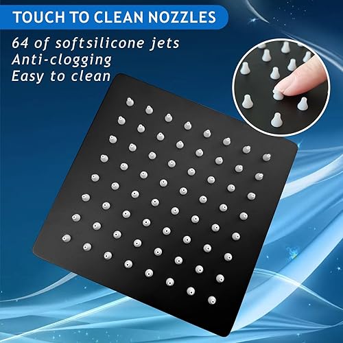 Miniatura 3 de Voolan Cabezal de ducha tipo lluvia, cabezal de ducha de alta presión hecho de acero inoxidable 304, experiencia de ducha relajada incluso con bajo