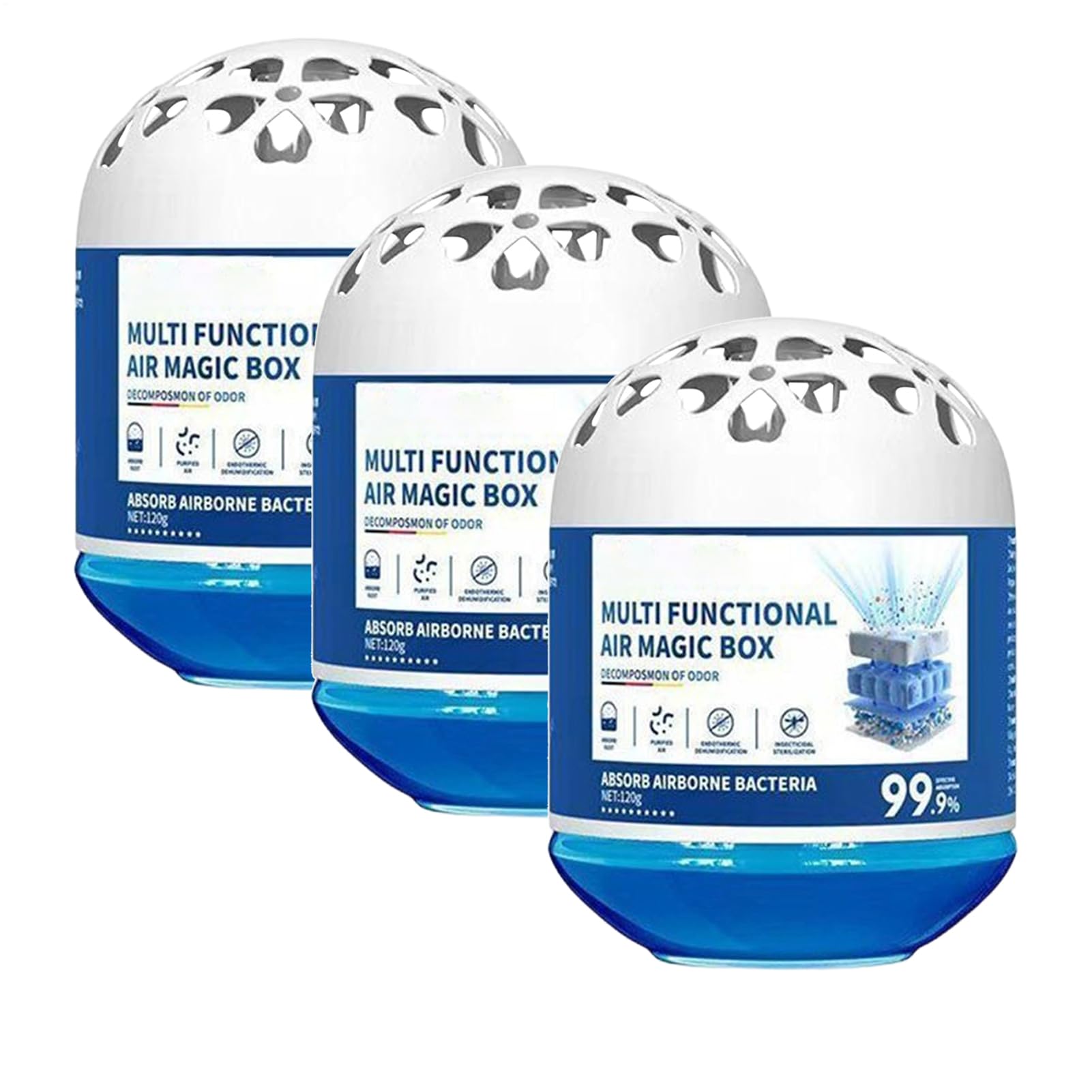 3pcs Boîte Magique De Dépoussiérage De Purification D'air Intérieur - 120g Boîte Magique De Purificateur D'air De Collecte Automatique De Poussière, Parfums De Nettoyant Air Magics Box, Désodorisants