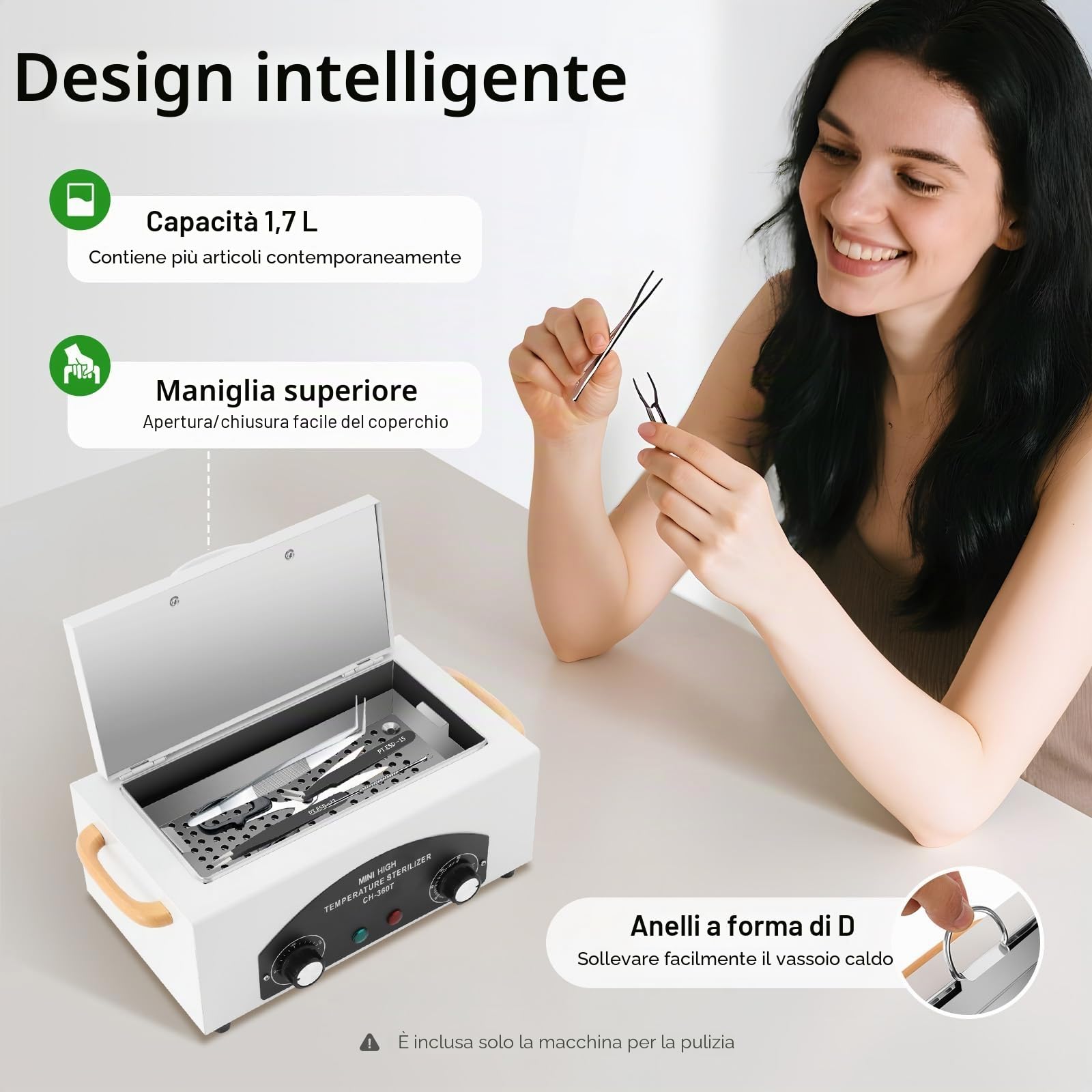 Mini sterilizzatore ad alta temperatura display digitale autoclave armadio 2 l sterilizzatore per la disinfezione degli attrezzi con timer 50-200℃ regolabile per strumenti cosmetici