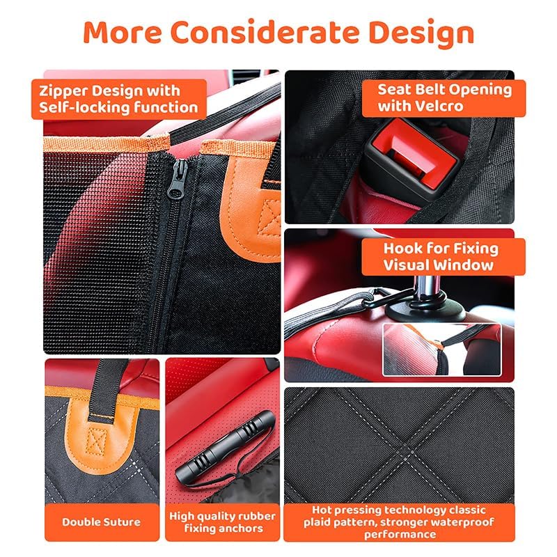 Funda Coche Perro para VW T5 Multivan Transporter T6 California Multivan Transporter, Protector Asiento Trasero Coche Impermeable Antideslizante Asiento Trasero Funda Asiento de Coche