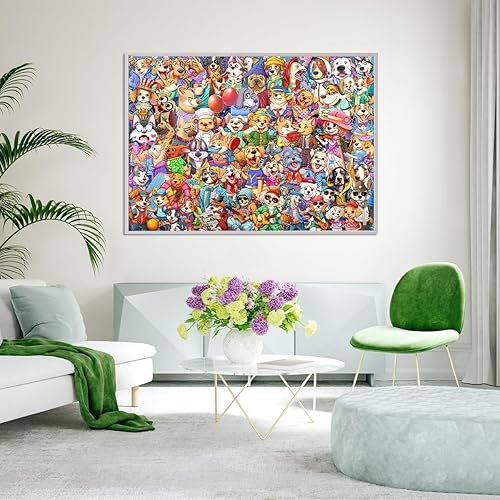 Miniatura 5 de Rompecabezas para adultos de 1000 piezas para adultos, rompecabezas de 1000 piezas, rompecabezas de 1000 piezas del mundo de los perros,