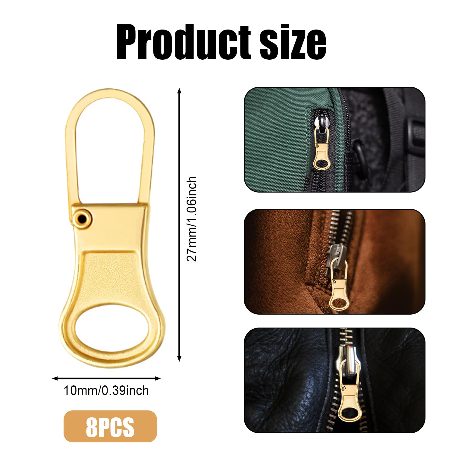 TYBYBB 8 Tirettes De Remplacement Fermeture Éclair - Attaches Amovibles Pour Vêtements, Jeans, Valises Et Sacs - Noir Et Argenté Tirette Détachable Vêtements