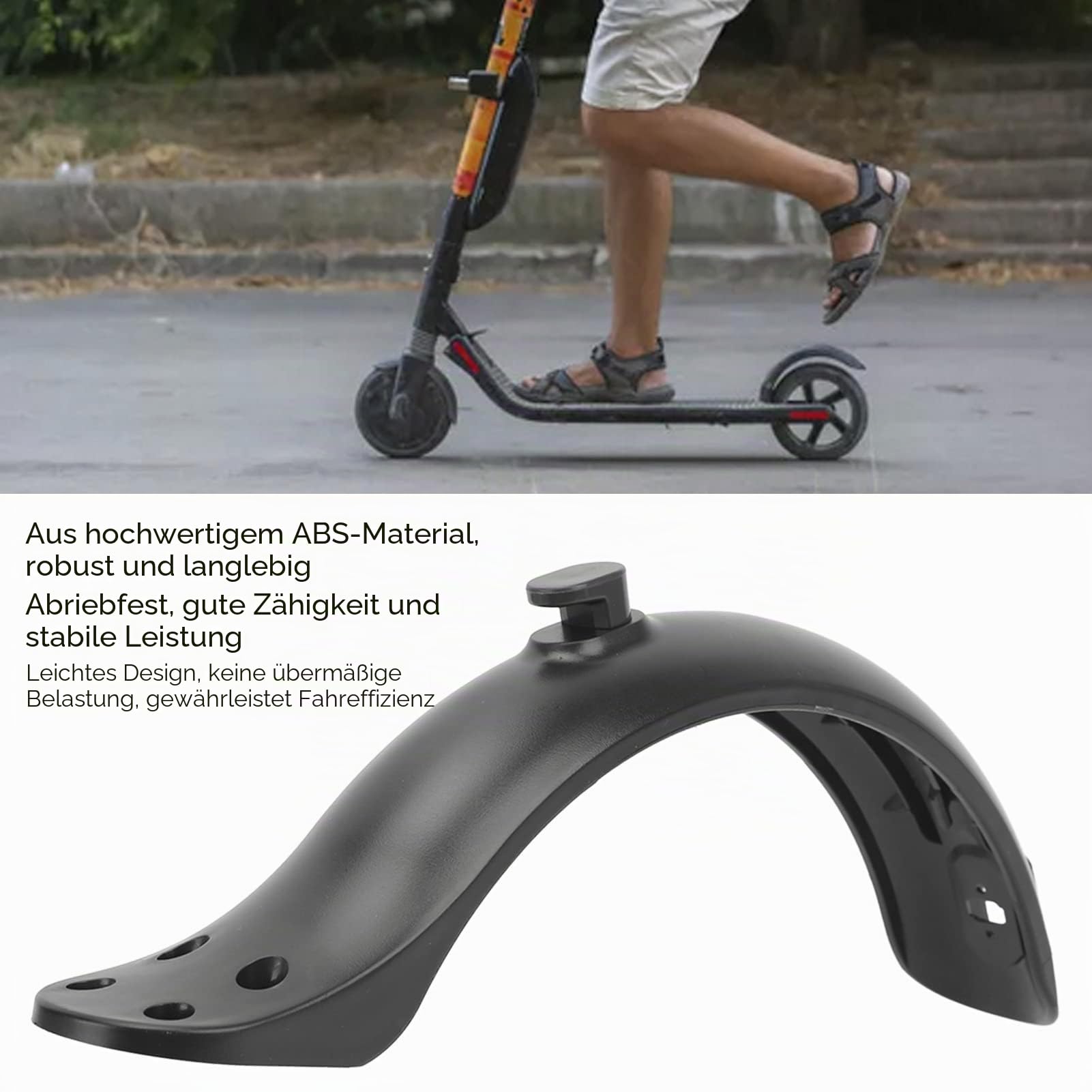 KIMISS Hinterer Kotflügel Electric Scooter Hinterers E Scooter Metall Schutzblech Hinten, 4 Loch Scooter Schutzblech Elektro Scooter Schutzblech Profi