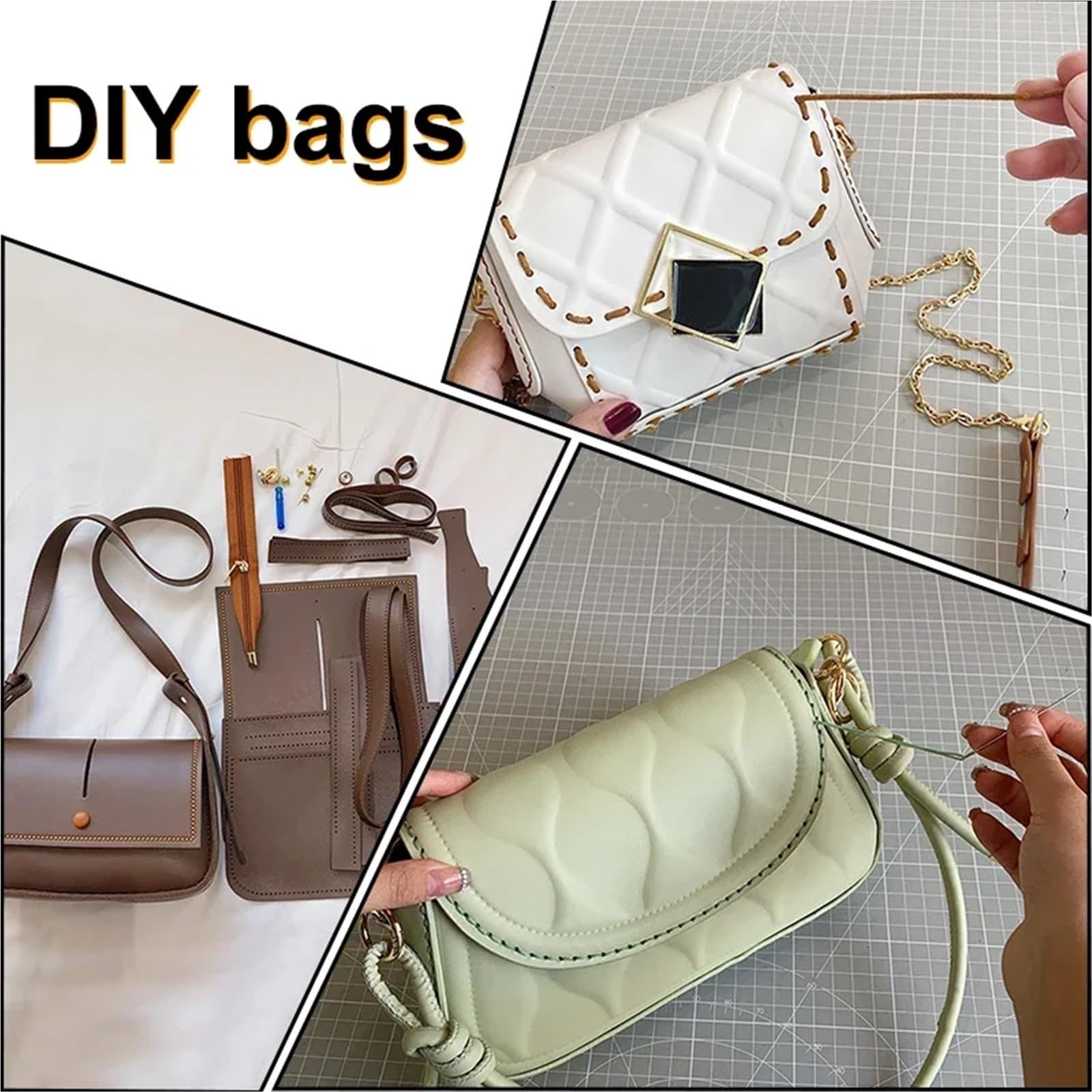 Kit de Bricolaje para Hacer Bolsas Conjunto de Bolso Hecho a Mano, Material for Coser a Mano, Kit de Bricolaje for Hacer Bolsos con Correa de Hombro, Kit for Coser a Mano el Bolsillo, Bolso Bandolera