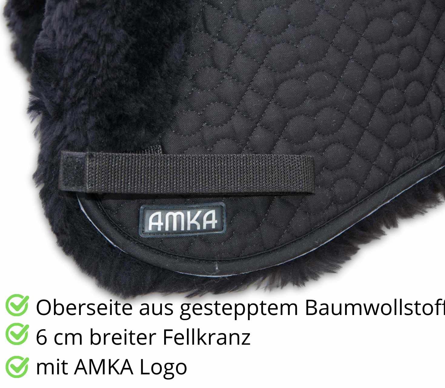 AMKA PRO Lammfell Sattelkissen Korrekturpad mit Einschubtaschen 12 Einlagen