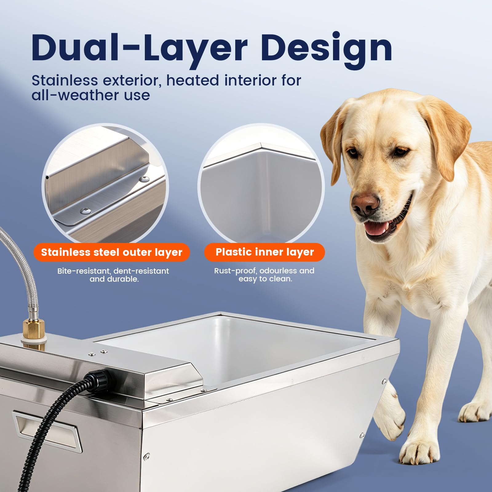 Bebedero calefactado 13L para Animales,Rellenado automático