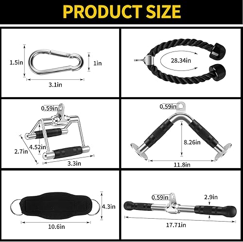 Miniatura 3 de Accesorio para Máquina de Cable, Accesorios de Jalón LAT, Accesorios de Gimnasio en Casa, Accesorio de Jalón para Tríceps