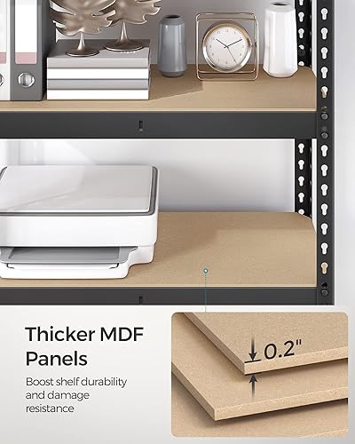 Miniatura 8 de SONGMICS Estantes de almacenamiento de 5 niveles, almacenamiento de garaje, montaje sin tornillos, unidad de estantería ajustable, 17.7 x 35.4 x