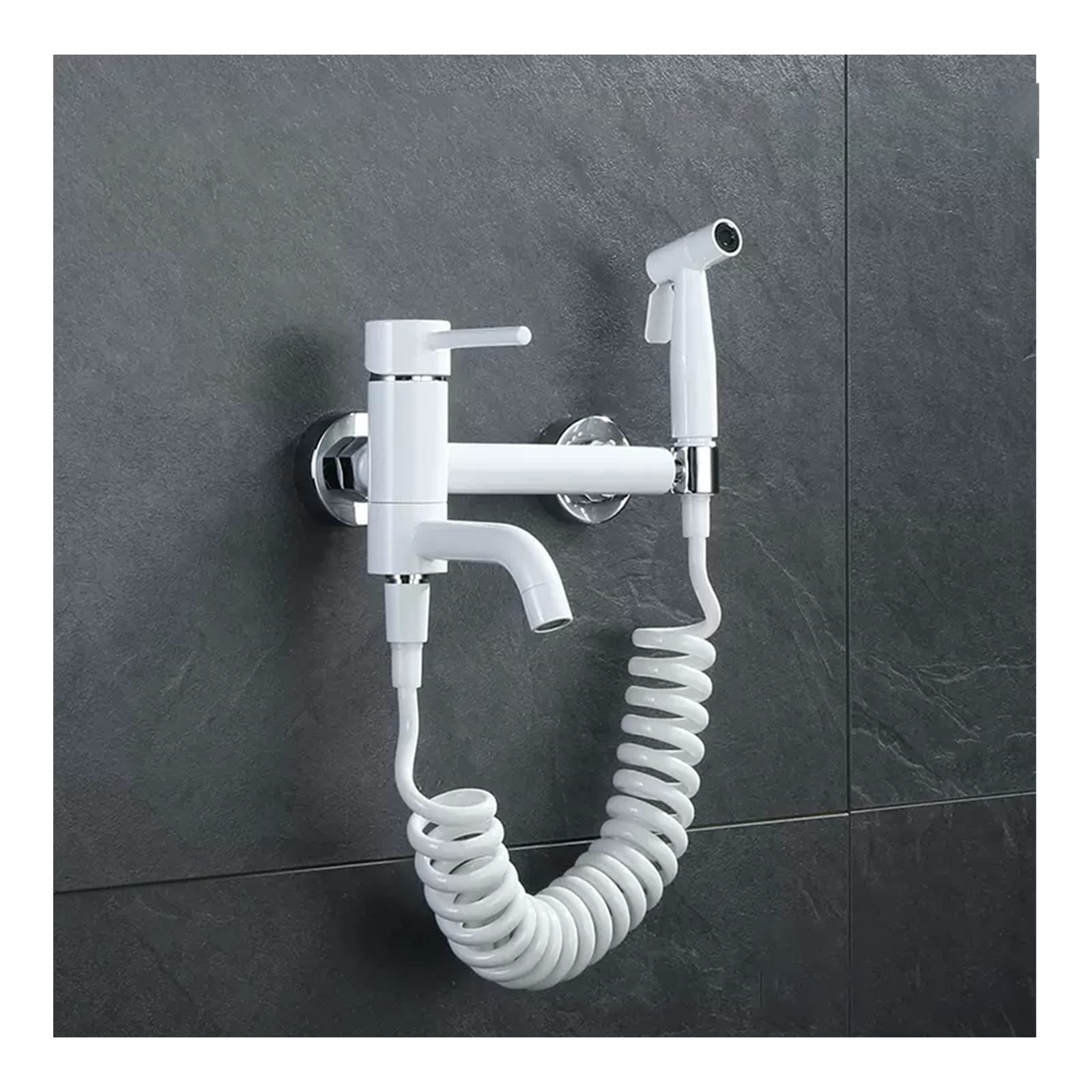 ZQFHSX Handheld Bidet Sprayer for Toilet, White Baby Cloth Diaper Kit,304 Stainless Steel Adjustable Pressure Faucet Set with Hose,B LWX