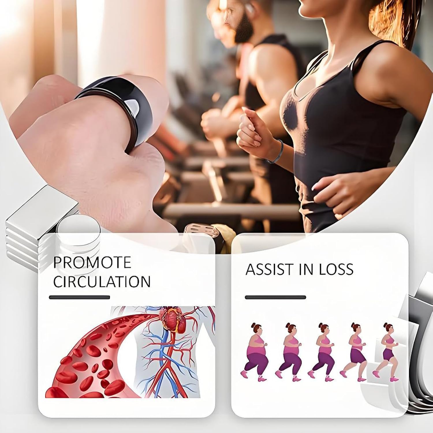 Vayro Ring, Original Mgntc Wellness Ring for Women and Men Stainless Steel Open Lightweight and Water-Resistant Rings