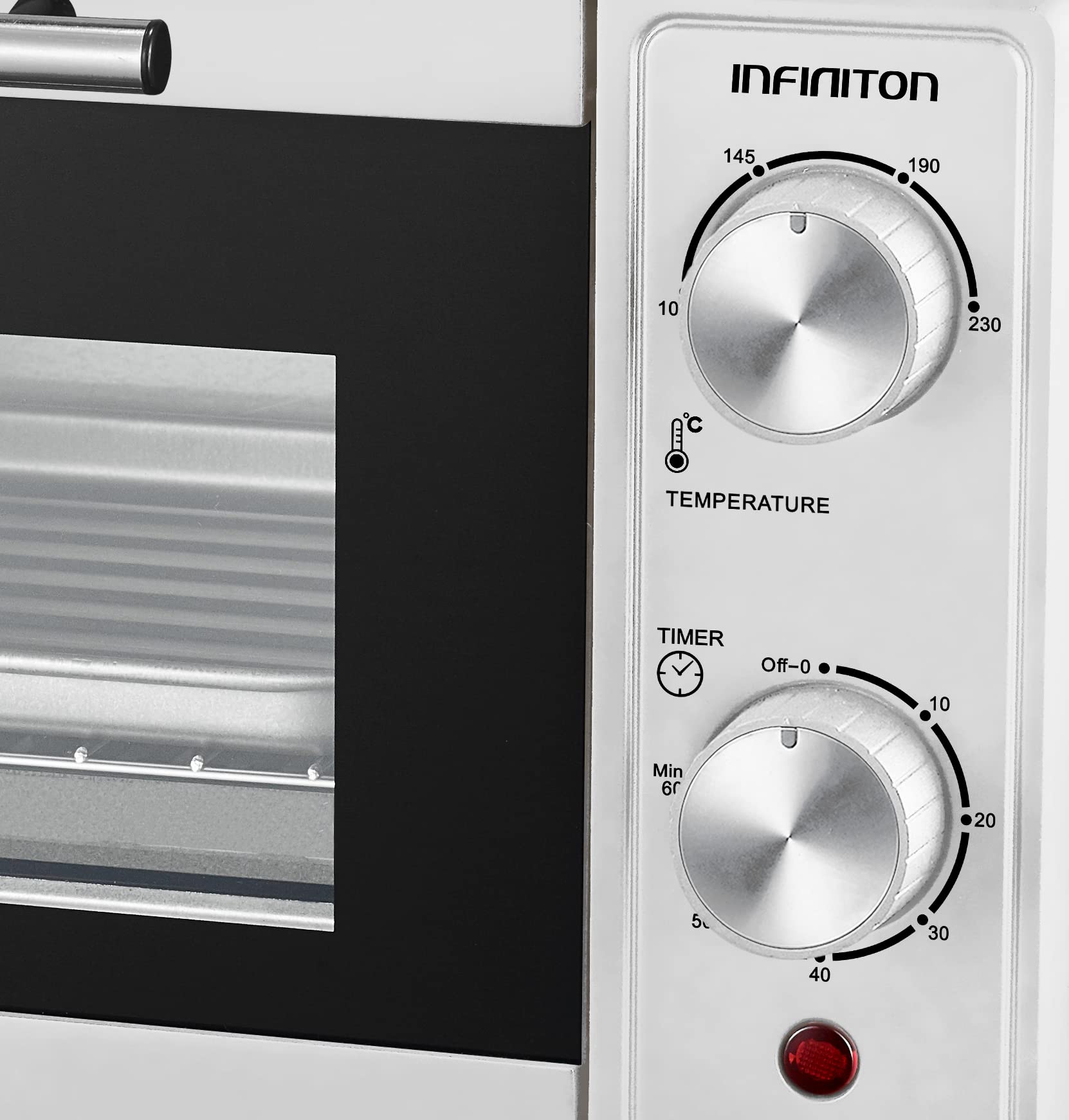 INFINITON HSM-70B09 Horno sobremesa portátil Blanco 9 litros Temporizador Doble acristalamiento Termostato ajustable 230º