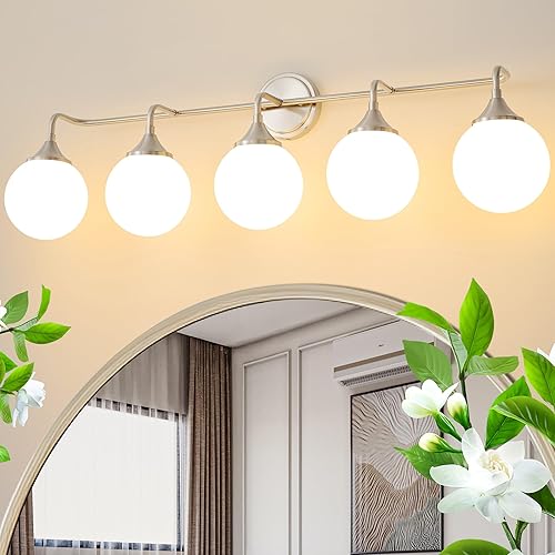 Miniatura 15 de Accesorios de Iluminación para Baño, Luces de Tocador de Baño de 4 Luces Negro Dorado Sobre Espejo, Iluminación Moderna de Aplique de Pared Estilo