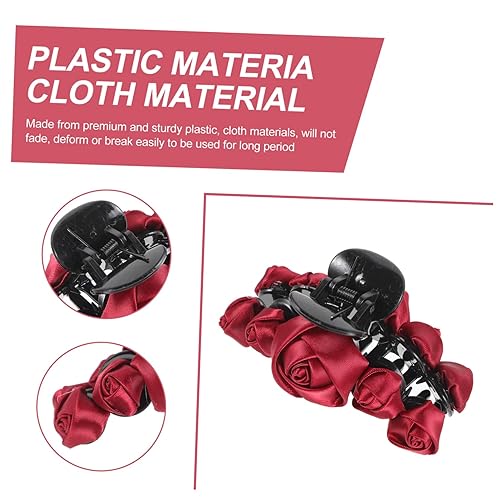 Miniatura 7 de Pinza para el pelo de rosa para mujer, con delicada forma de rosa roja, cómoda de usar, práctica para el uso diario, pinzas para ocasiones para