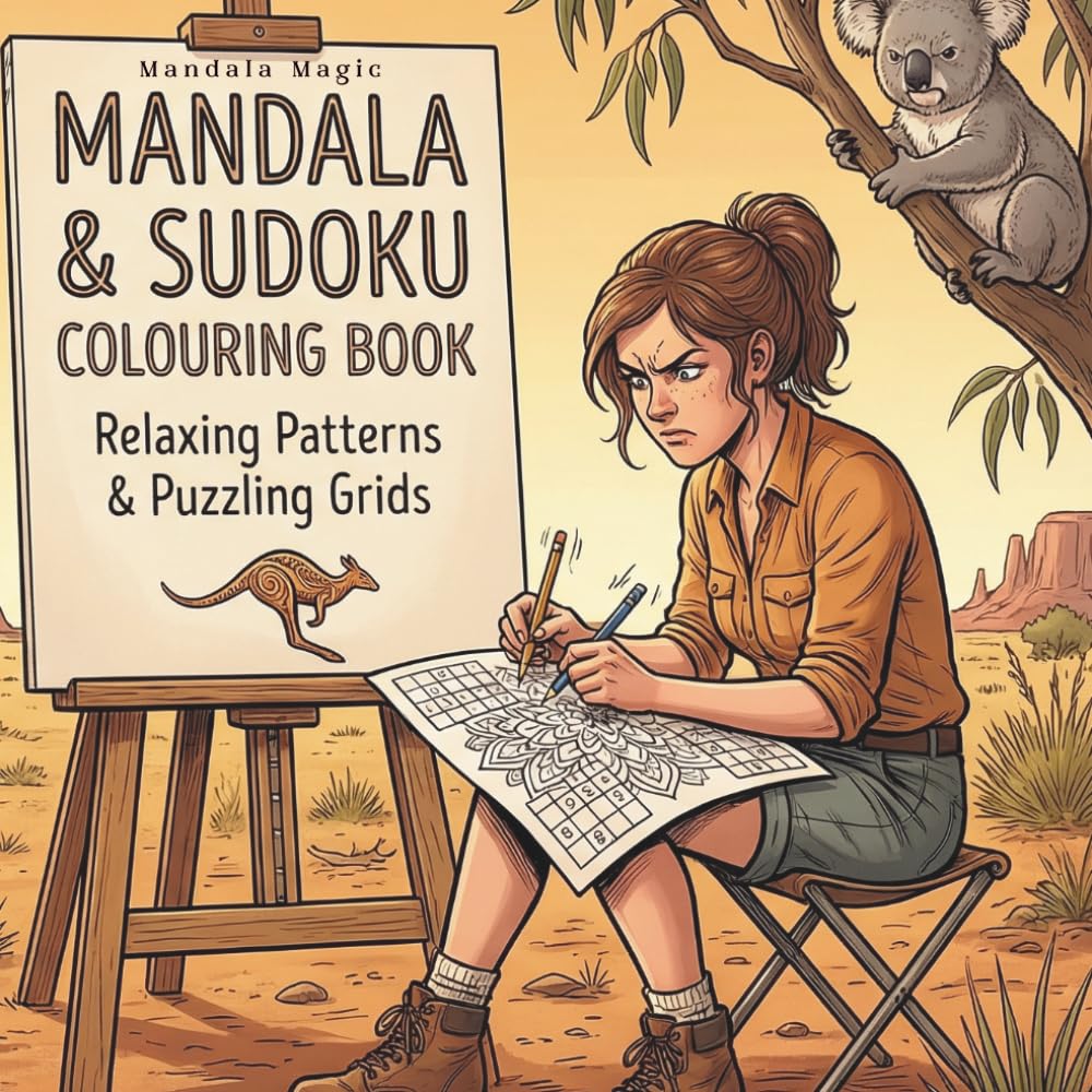 Mandalas & Sudoku: A Zen Puzzle Book with Aussie Wisdom, Motivational Quotes, and Intricate Patterns for Stress Relief