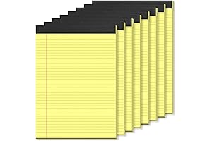 8.5 x 11 Narrow Ruled Notepad: Pack of 8 Yellow Legal Pads with 60 Pages