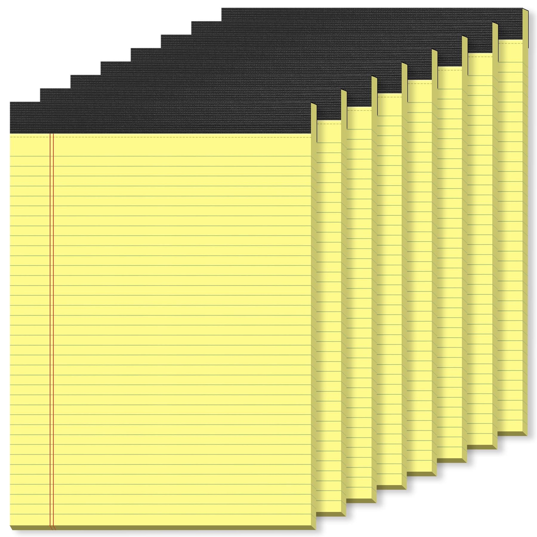 8 Pack Yellow Legal Pads 8.5 x 11 Yellow Notepads 30 Sheets/60 Pages Narrow Ruled, Double-Sided Recycled Paper Writing Pads 8.5 x 11 for Home, School, Office, Students, and Business