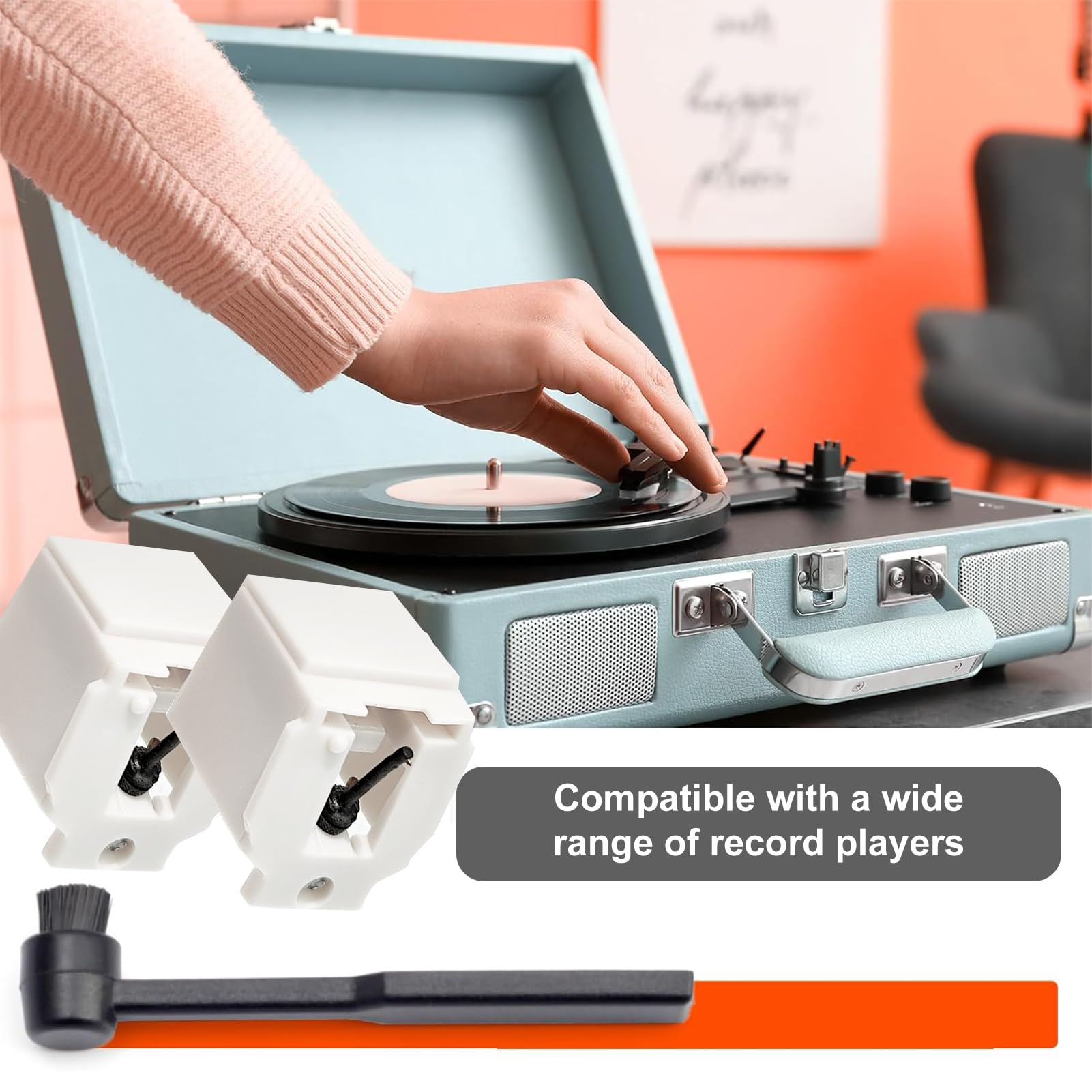 Stylet Remplacement Pour Platine AT-LP60X, LP60XBT, LP60XBT-USB | Pointe Ovale Fibre De Carbone | Installation Facile