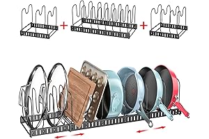 X-cosrack 15 Adjustable Dividers Pan and Pot Drawer Organizer