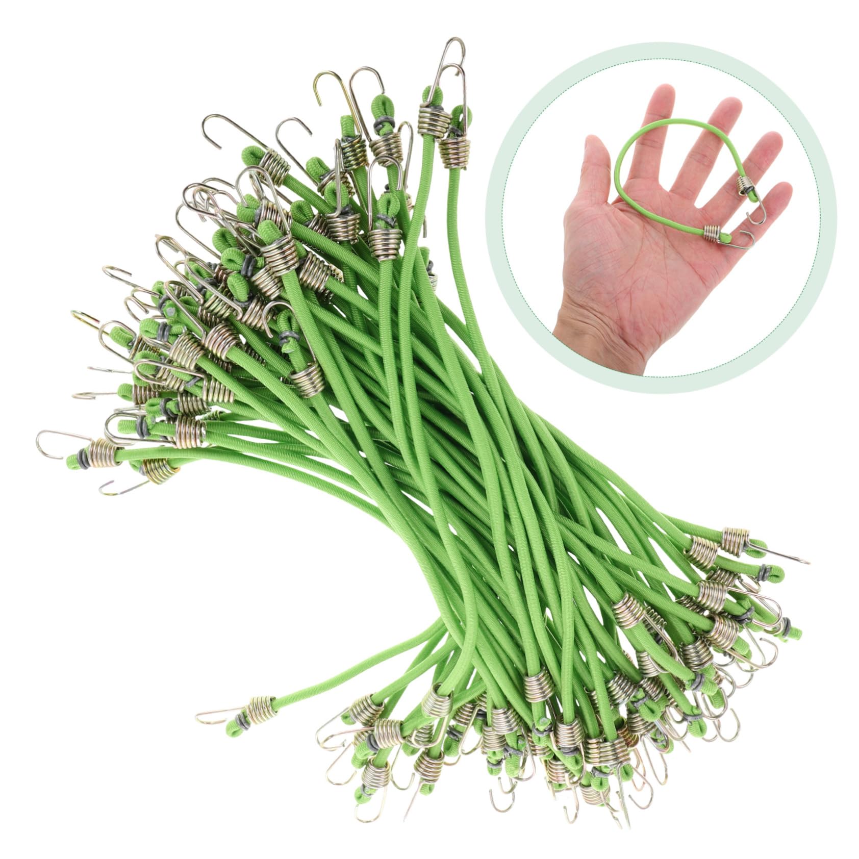 MAGICLULU 50 Pezzi Corde Elastiche in Lattice con Ganci, Cinghie Regolabili per Valigie e Campeggio, Fissaggio Sicuro per Carichi e Oggetti | Fissaggio Sicuro per Bagagli e Carichi, Lattice e Zinco, per Viaggio e Trasporto