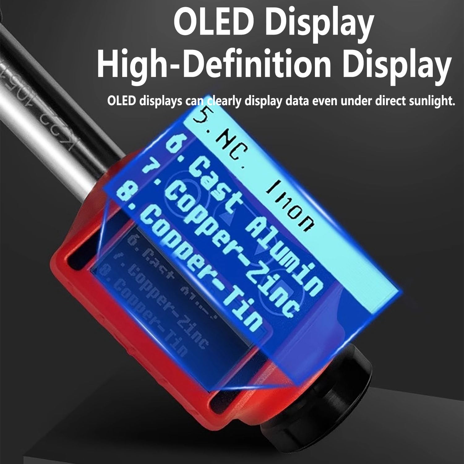 Tester digitale di durezza Leeb a penna con display HD, misurazione di precisione, 7 formati di conversione per il rilevamento di metalli e uso industriale
