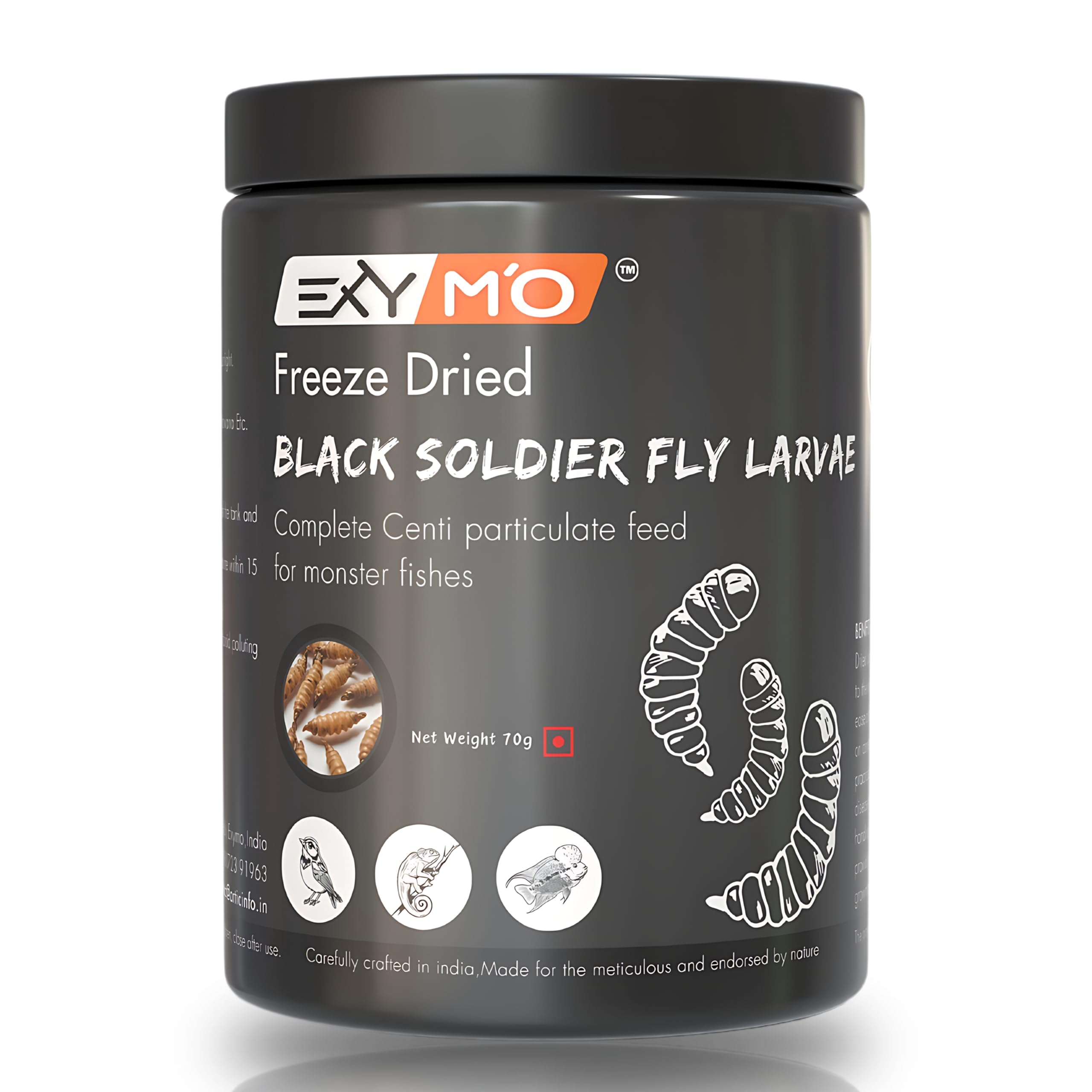 EXYMO Freeze Dried Black Soldier Fly Larvae with 47% Protein.Meal Worms Fish Food for Flowerhorn,Finches,Arowana,Turtle,Reptiles etc.70g (Pack of One) (B0D4B4MQW7) Amazon Price History, Amazon Price Tracker