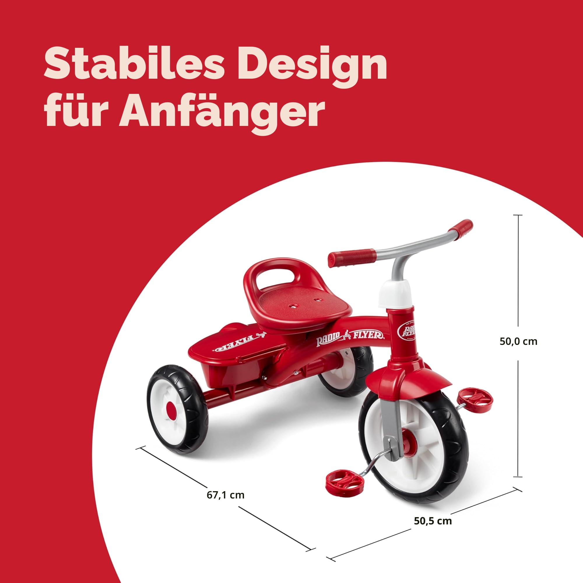 Radio Flyer Rotes Dreirad, Dreirad für Kleinkinder im Freien, Alter 2,5 bis 5 Jahre (exklusiv bei Amazon)