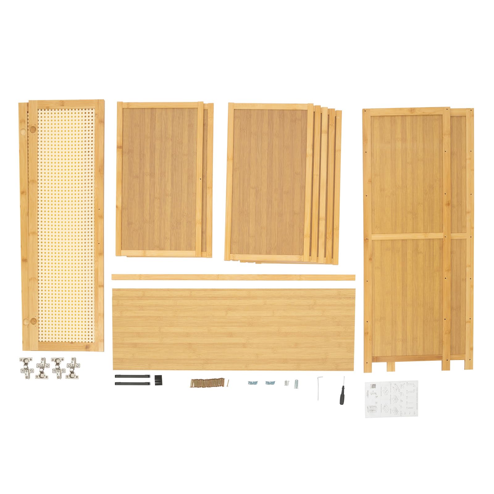 Scarpiera in bambù, 6 scomparti, molto resistente, con porte, per corridoio, soggiorno, camera da letto, ventilata, regolabile, 60 x 33 x 100 cm