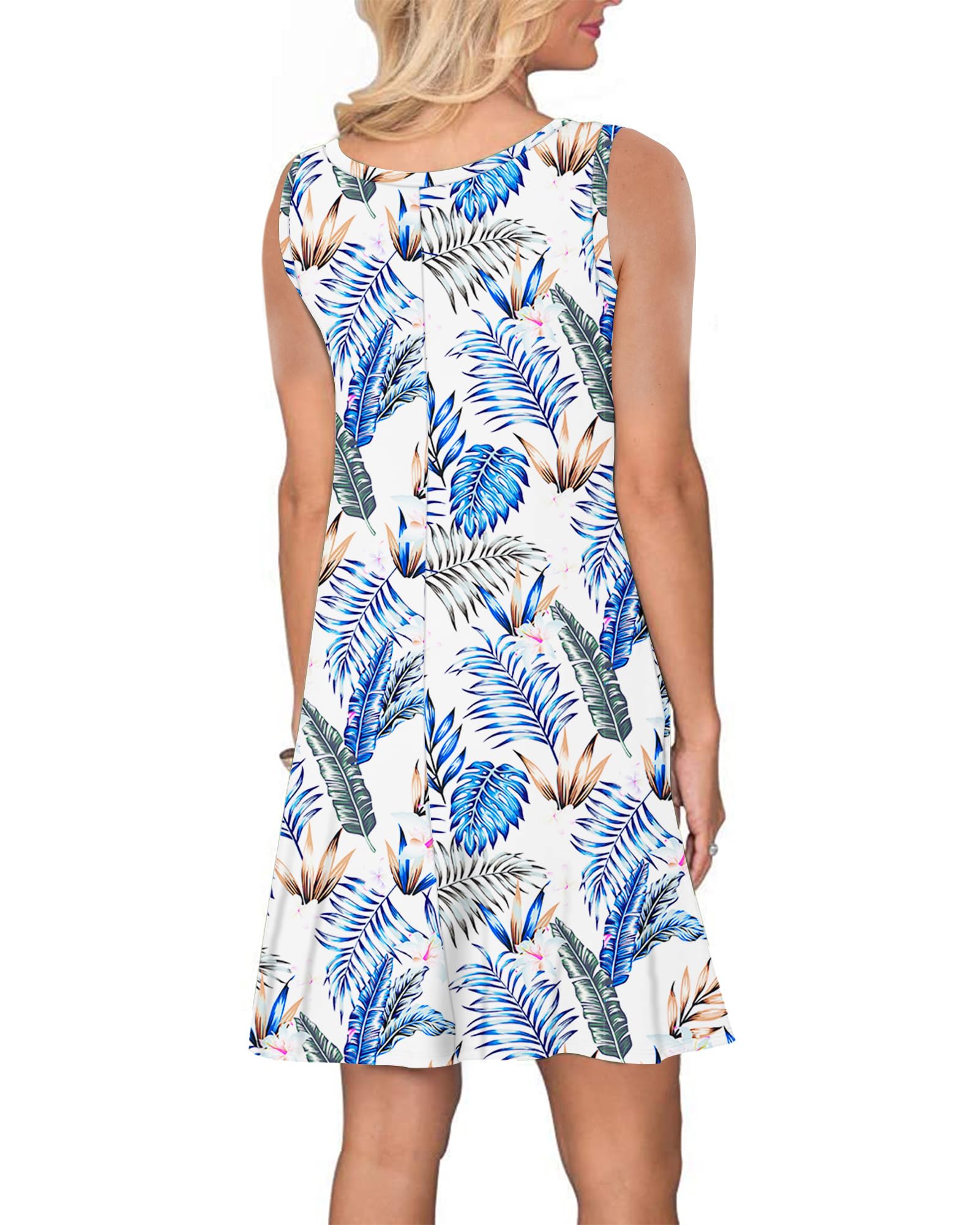 WNEEDU Boho Abiti Estivi da Donna Prendisole da Spiaggia Senza Maniche