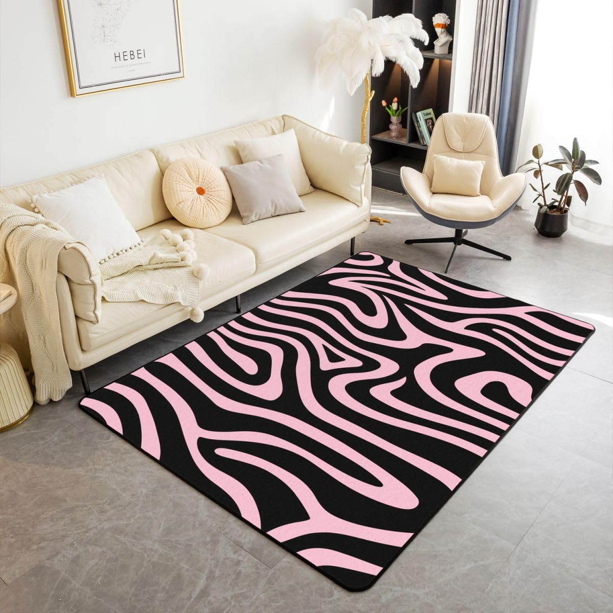 Homewish Tapis Salon 100x150cm Abstrait Géométrique