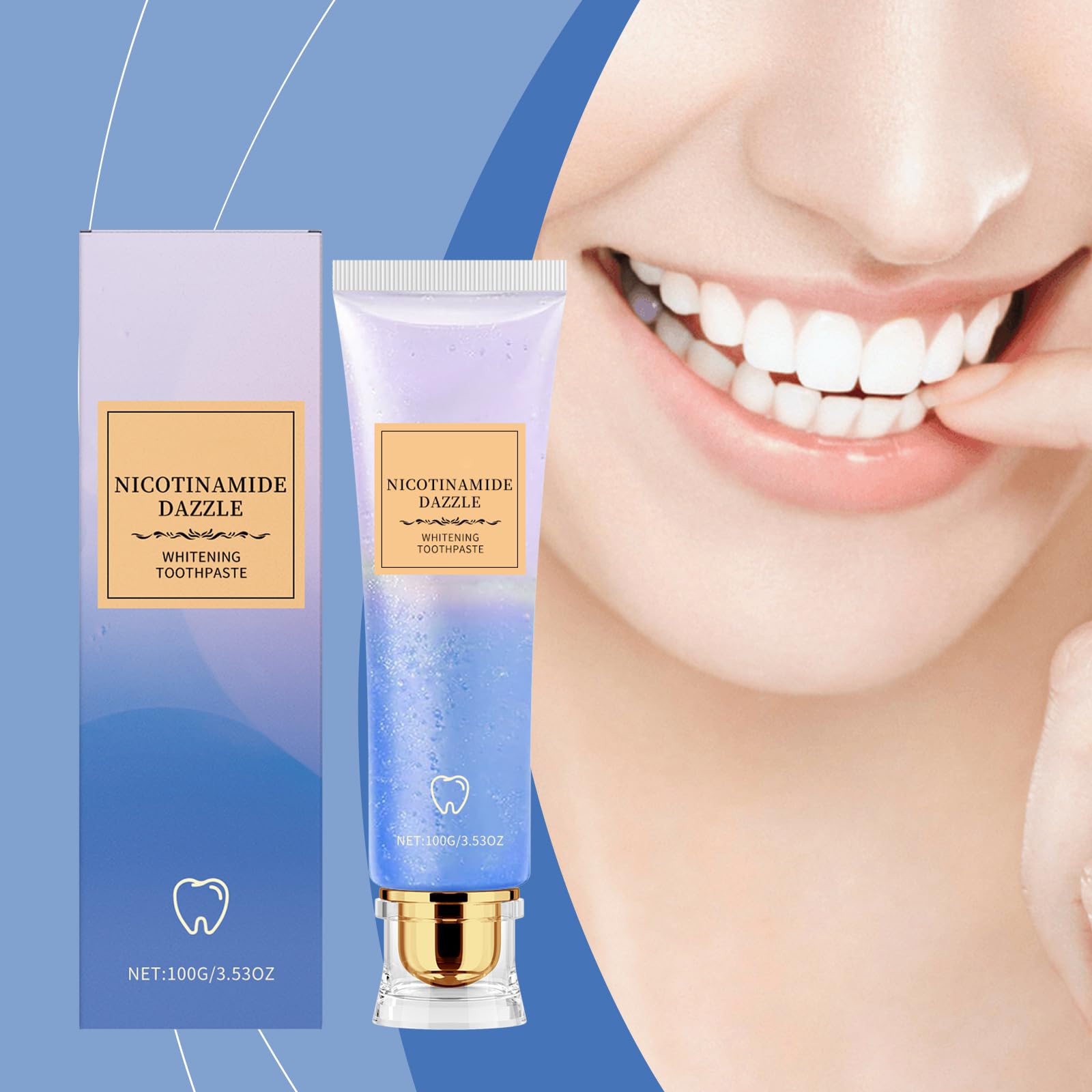 Niacinamide Whitening Toothpaste, Helps Remove Teeth Stains, Brightening, Fresh Mint Flavor for Long-Lasting Breath, Gently Cleans and Protects Gums, Safe for Tooth Surface Whitening Care (5PCS)