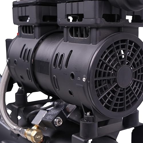 Miniatura 6 de MZB - Compresor de aire ultra silencioso de 2.4 galones, 110 V60 Hz, 1.0 HP 5.65 CFM, tanques de acero MAX 115PSI, sin aceite, 68 dB, compresor de