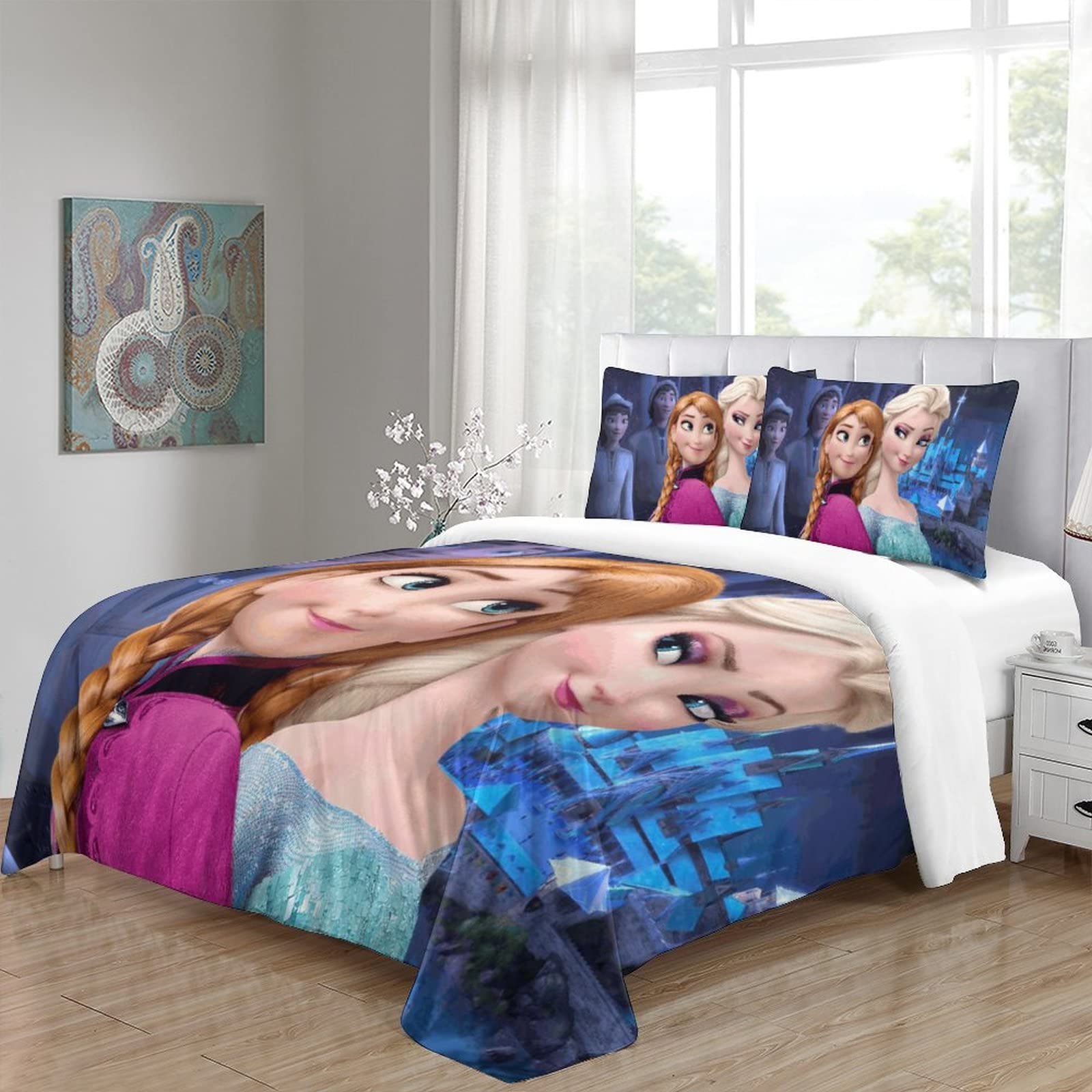 CCIZFMQ Parure De Lit 3 Pièces Microfibre 3D Ciel De Nuit – Housse Couette Super King 260x220cm