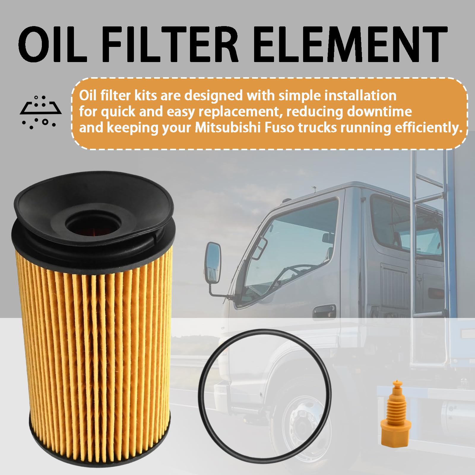 Fuso オイルフィルターキット QC000001 5個セット、キャンター用 Amazon | オイルフィルターキット QC000001 15208-HJ00A 互換品 三菱