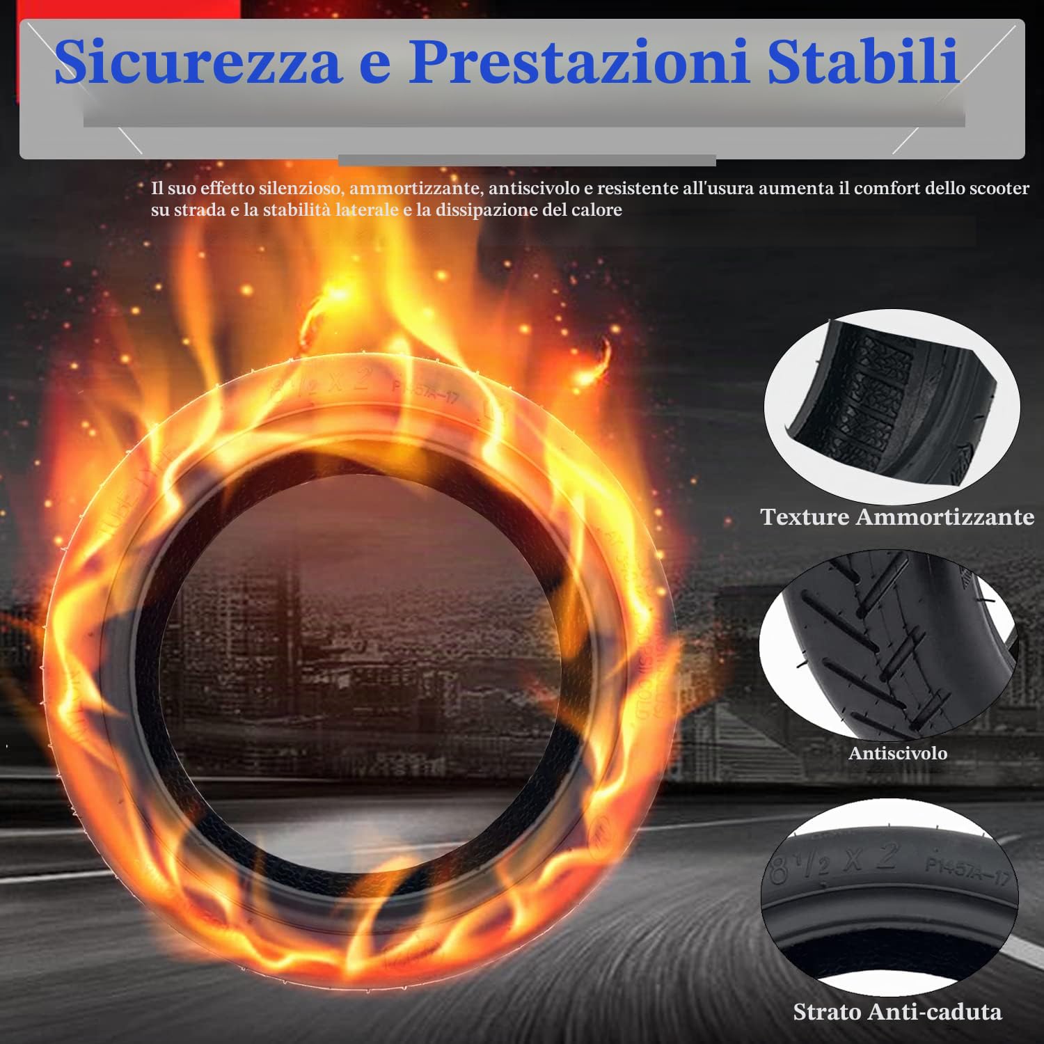OUXI Confezione da 4Pneumatici Interni per Scooter Xiaomi M365,8 1/2x2 Gomma Butilica Resistenza al Calore e Tubo Interno Spessa per Scooter Elettrico Xiaomi M365 Pneumatici Gonfiabili da 8,5 Pollici